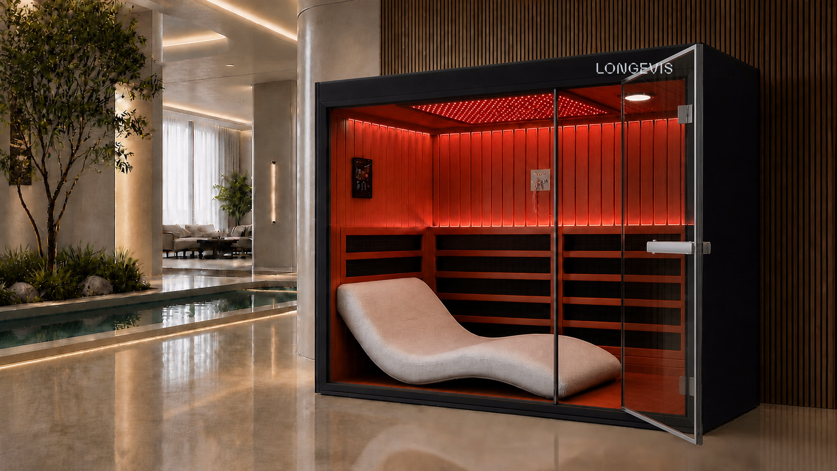 بنية الباب ومسار الدخول — sauna-ox